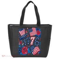America 1776 4th Of July Independence Day Boho Flower Tote Bag thumb 0