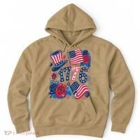 America 1776 4th Of July Independence Day Boho Flower Hoodie thumb 0