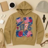 America 1776 4th Of July Independence Day Boho Flower Hoodie thumb 3