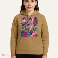 America 1776 4th Of July Independence Day Boho Flower Hoodie thumb 5