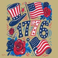 America 1776 4th Of July Independence Day Boho Flower Long Sleeve Shirt thumb 2