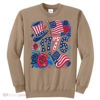 America 1776 4th Of July Independence Day Boho Flower Sweatshirt thumb 0