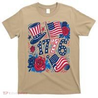 America 1776 4th Of July Independence Day Boho Flower T-Shirt thumb 0