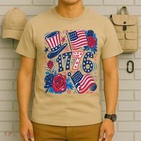 America 1776 4th Of July Independence Day Boho Flower T-Shirt thumb 6