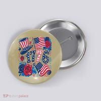 America 1776 4th Of July Independence Day Boho Flower Button thumb 0