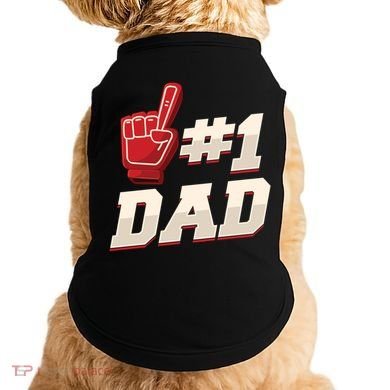Athletic # 1 Dad Number 1 Father Dad FatherS Day Gift Doggie Tank