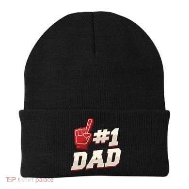 Athletic # 1 Dad Number 1 Father Dad FatherS Day Gift Beanie
