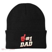 Athletic # 1 Dad Number 1 Father Dad FatherS Day Gift Beanie thumb 0
