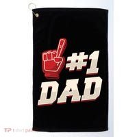 Athletic # 1 Dad Number 1 Father Dad FatherS Day Gift Golf Towel thumb 0