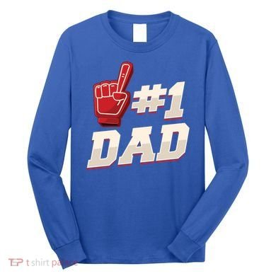 Athletic # 1 Dad Number 1 Father Dad FatherS Day Gift Long Sleeve Shirt
