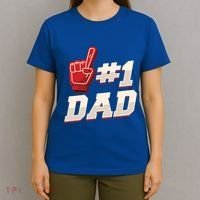 Athletic # 1 Dad Number 1 Father Dad FatherS Day Gift T-Shirt thumb 4