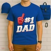 Athletic # 1 Dad Number 1 Father Dad FatherS Day Gift T-Shirt thumb 6