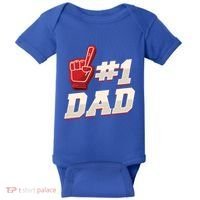 Athletic # 1 Dad Number 1 Father Dad FatherS Day Gift Baby Bodysuit thumb 0