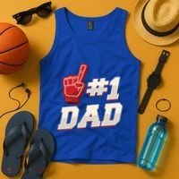 Athletic # 1 Dad Number 1 Father Dad FatherS Day Gift Tank Top thumb 4