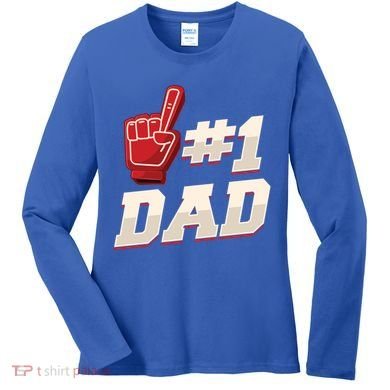 Athletic # 1 Dad Number 1 Father Dad FatherS Day Gift Women's Long Sleeve Shirt