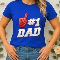 Athletic # 1 Dad Number 1 Father Dad FatherS Day Gift Women's T-Shirt thumb 2