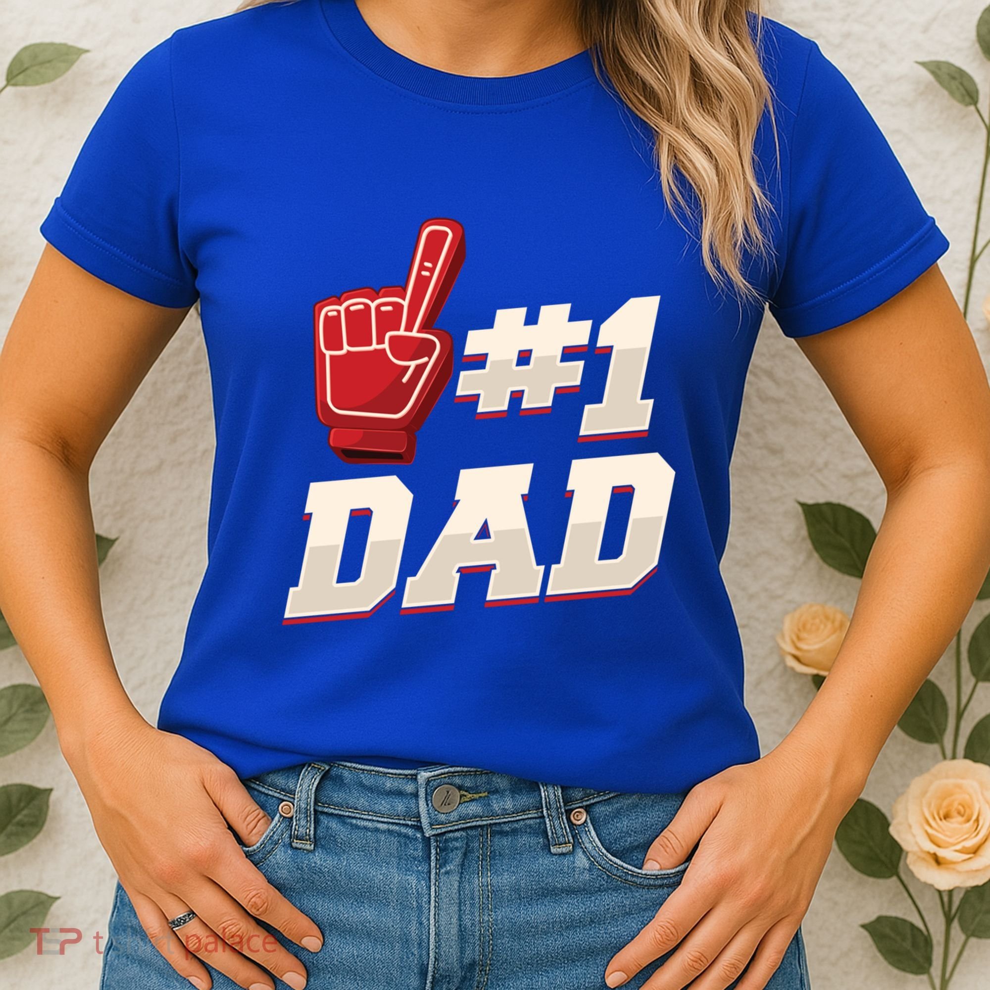 Athletic # 1 Dad Number 1 Father Dad FatherS Day Gift Women's T-Shirt