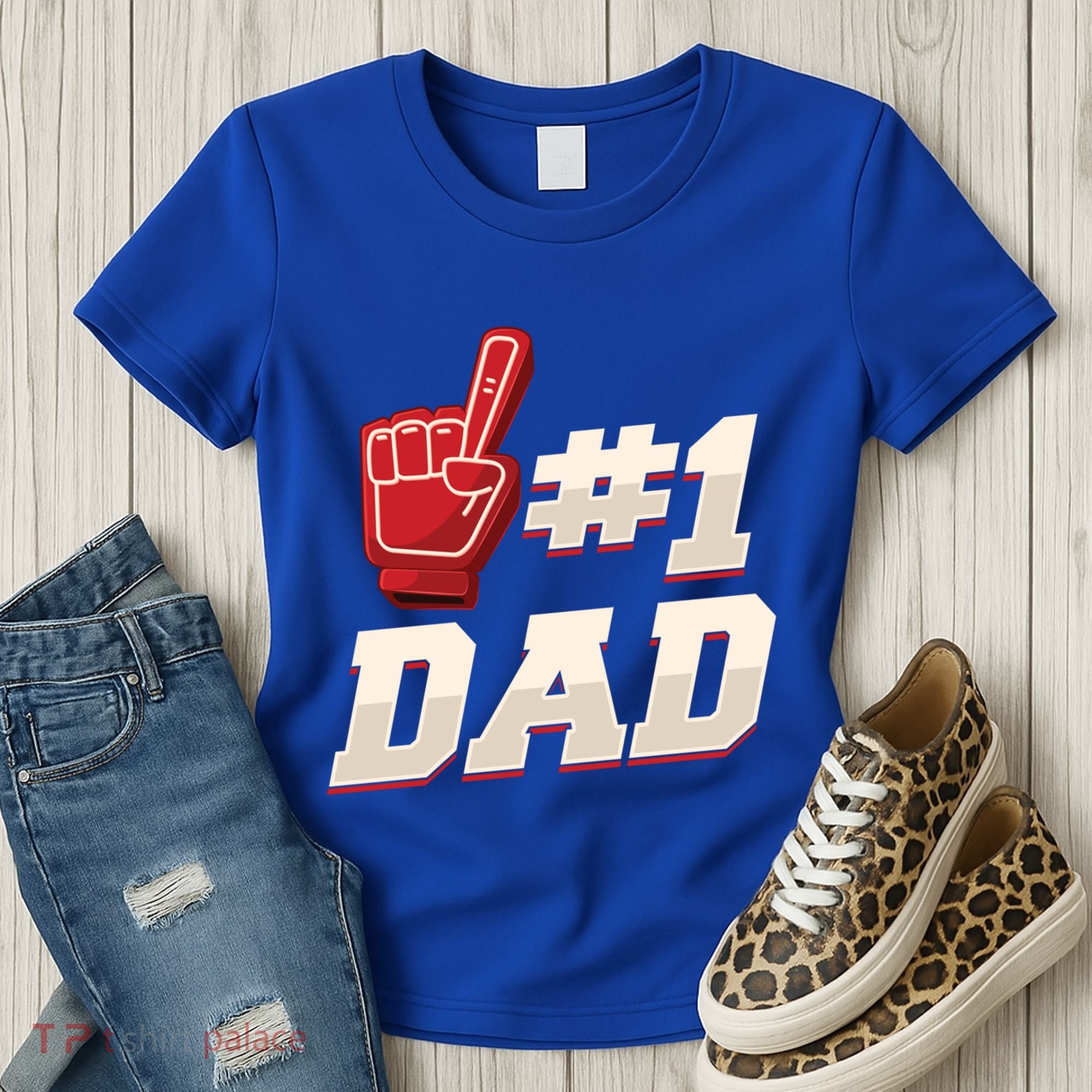 Athletic # 1 Dad Number 1 Father Dad FatherS Day Gift Women's T-Shirt