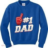 Athletic # 1 Dad Number 1 Father Dad FatherS Day Gift Kids Sweatshirt thumb 0