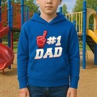 Athletic # 1 Dad Number 1 Father Dad FatherS Day Gift Kids Hoodie thumb 2