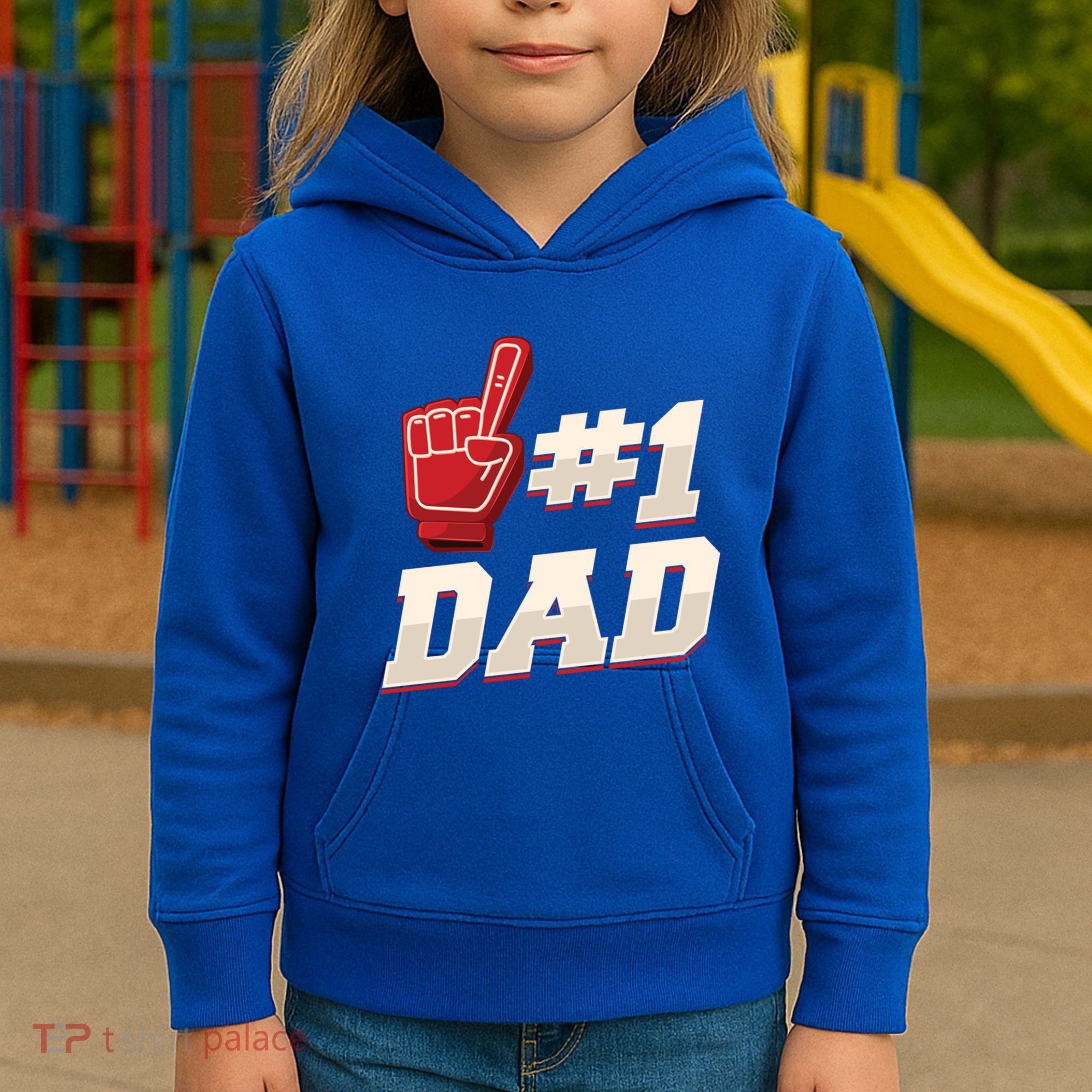 Athletic # 1 Dad Number 1 Father Dad FatherS Day Gift Kids Hoodie