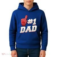 Athletic # 1 Dad Number 1 Father Dad FatherS Day Gift Kids Hoodie thumb 4