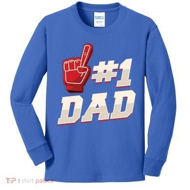 Athletic # 1 Dad Number 1 Father Dad FatherS Day Gift Kids Long Sleeve Shirt