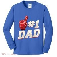 Athletic # 1 Dad Number 1 Father Dad FatherS Day Gift Kids Long Sleeve Shirt thumb 0