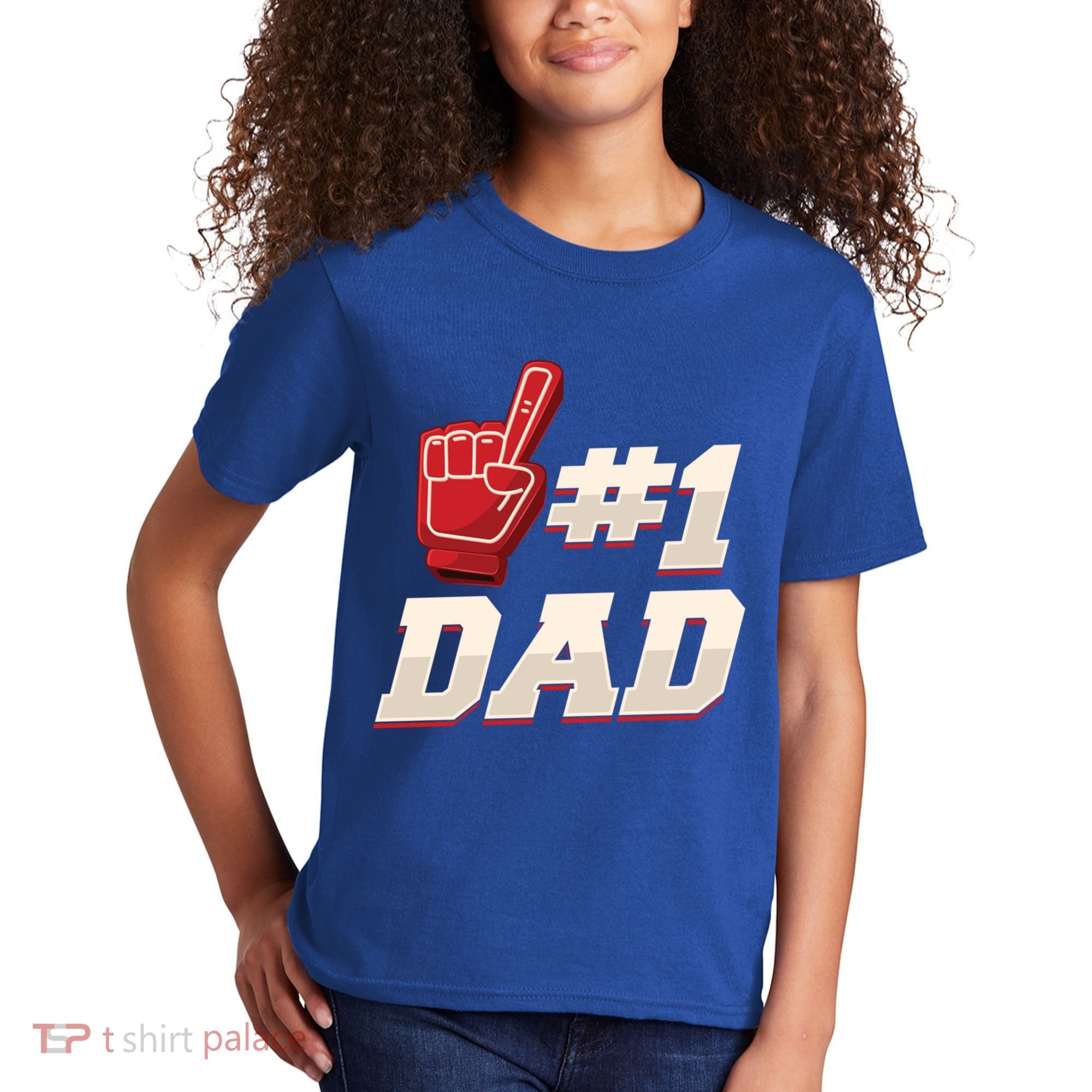 Athletic # 1 Dad Number 1 Father Dad FatherS Day Gift Kids T-Shirt
