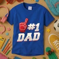 Athletic # 1 Dad Number 1 Father Dad FatherS Day Gift Kids T-Shirt thumb 3