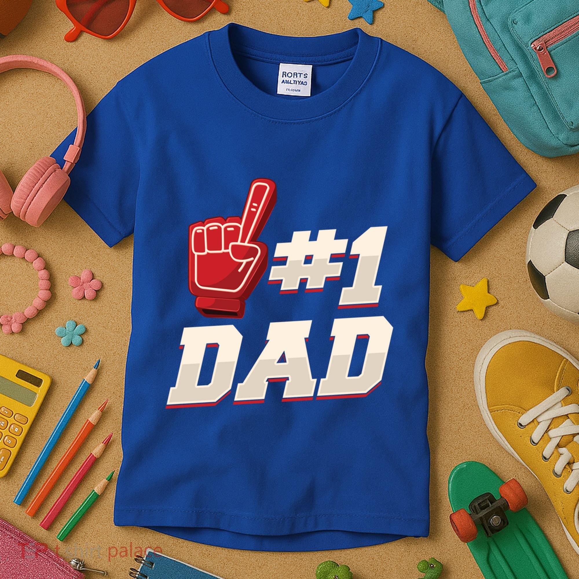 Athletic # 1 Dad Number 1 Father Dad FatherS Day Gift Kids T-Shirt