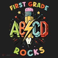 Abcd 1st Grade Rocks Pencil Lightning Teachers Rock Boy Women's Sweatshirt thumb 2