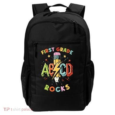Abcd 1st Grade Rocks Pencil Lightning Teachers Rock Boy Backpack