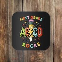 Abcd 1st Grade Rocks Pencil Lightning Teachers Rock Boy Coaster thumb 0