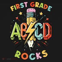 Abcd 1st Grade Rocks Pencil Lightning Teachers Rock Boy Coaster thumb 2