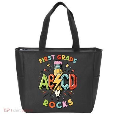 Abcd 1st Grade Rocks Pencil Lightning Teachers Rock Boy Tote Bag