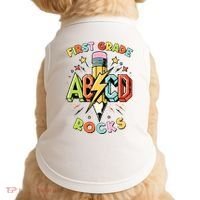Abcd 1st Grade Rocks Pencil Lightning Teachers Rock Boy Doggie Tank thumb 0