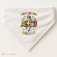 Abcd 1st Grade Rocks Pencil Lightning Teachers Rock Boy USA-Made Doggie Bandana thumb 0
