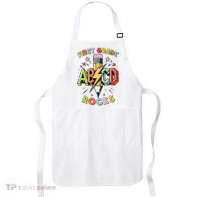 Abcd 1st Grade Rocks Pencil Lightning Teachers Rock Boy Apron