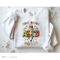 Abcd 1st Grade Rocks Pencil Lightning Teachers Rock Boy Sweatshirt thumb 2