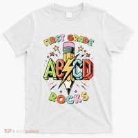 Abcd 1st Grade Rocks Pencil Lightning Teachers Rock Boy T-Shirt thumb 0