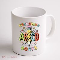 Abcd 1st Grade Rocks Pencil Lightning Teachers Rock Boy Coffee Mug thumb 1