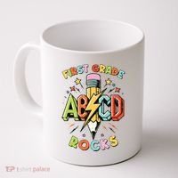 Abcd 1st Grade Rocks Pencil Lightning Teachers Rock Boy Coffee Mug thumb 0