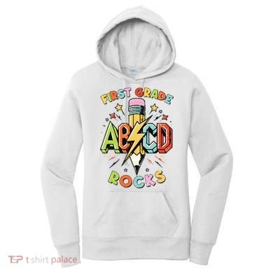 Abcd 1st Grade Rocks Pencil Lightning Teachers Rock Boy Women's Hoodie