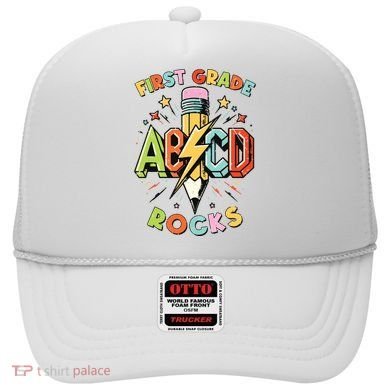 Abcd 1st Grade Rocks Pencil Lightning Teachers Rock Boy Hat