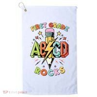 Abcd 1st Grade Rocks Pencil Lightning Teachers Rock Boy Golf Towel thumb 0
