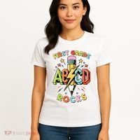 Abcd 1st Grade Rocks Pencil Lightning Teachers Rock Boy Women's T-Shirt thumb 4