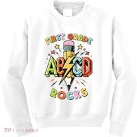 Abcd 1st Grade Rocks Pencil Lightning Teachers Rock Boy Kids Sweatshirt thumb 0