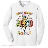Abcd 1st Grade Rocks Pencil Lightning Teachers Rock Boy Kids Long Sleeve Shirt thumb 0
