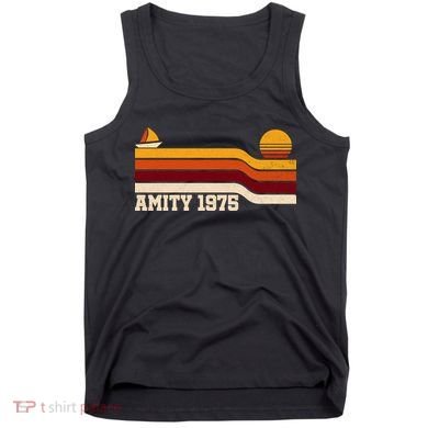Amity 1975 Retro Sunset Sailboat Coastal Vibes Tank Top